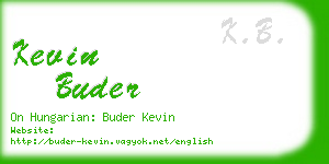 kevin buder business card